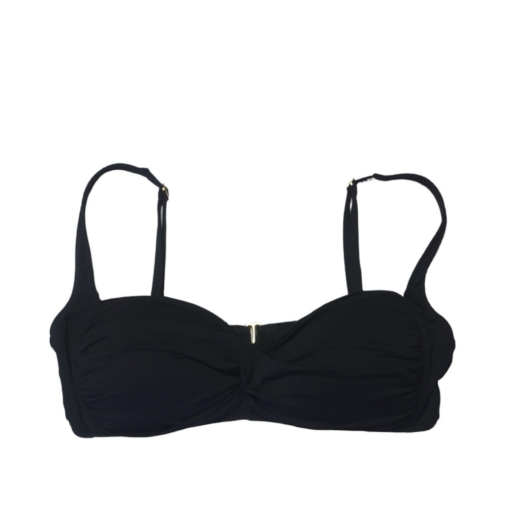 La Blanca 🌟SWIM SALE! 2/$20🌟 Solid Black Padded Bikini Swim Top, Size 12